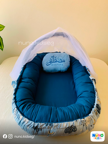 بيبي نيست قوس قزح أزرق للمواليد الجدد | Baby Nest Blue Rainbow - Nuno Kids