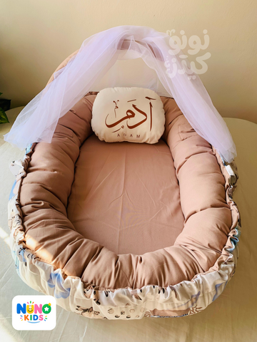 بيبي نيست  غزالة بيج للمواليد الجدد | Baby Nest Beige Deer - Nuno Kids