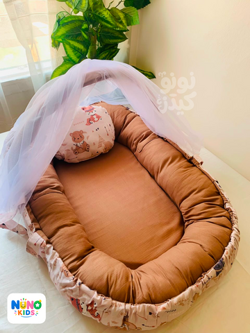 بيبي نيست تيدي بيج للمواليد الجدد | Baby Nest Beige Teddy - Nuno Kids