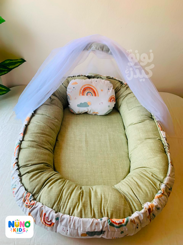بيبي نيست أخضر سحاب للمواليد الجدد - Nuno Kids