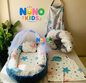 باكدج أول مرة مامي – نجوم أزرق | First-Time Mom Bundle – Stars Blue